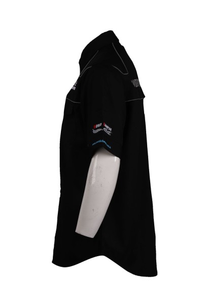 DS070 designs black embroidered logo uniforms  trailer industry companies  uniforms  maintenance  side view